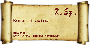 Kumer Szabina névjegykártya